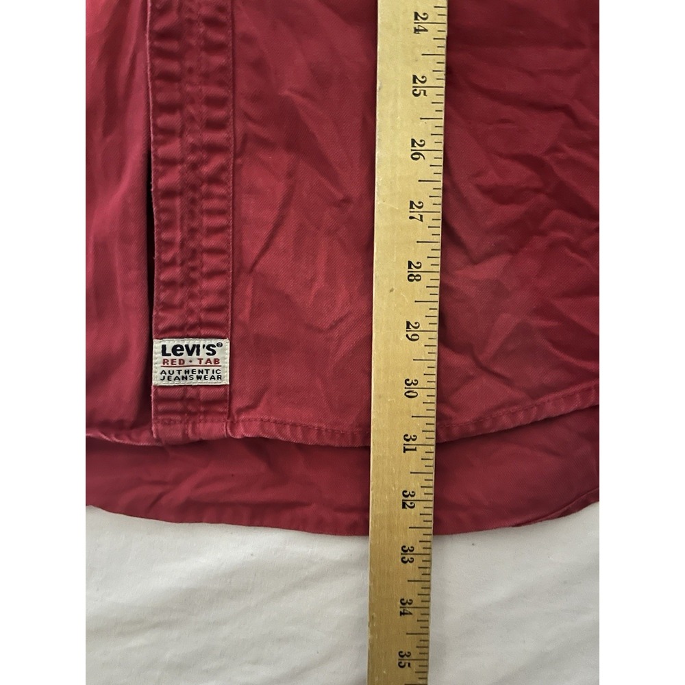 Vintage Levi's Red Tab Authentic Jeanswear Shirt Men's SZ Large Red Long Sleeve - Picture 5 of 6